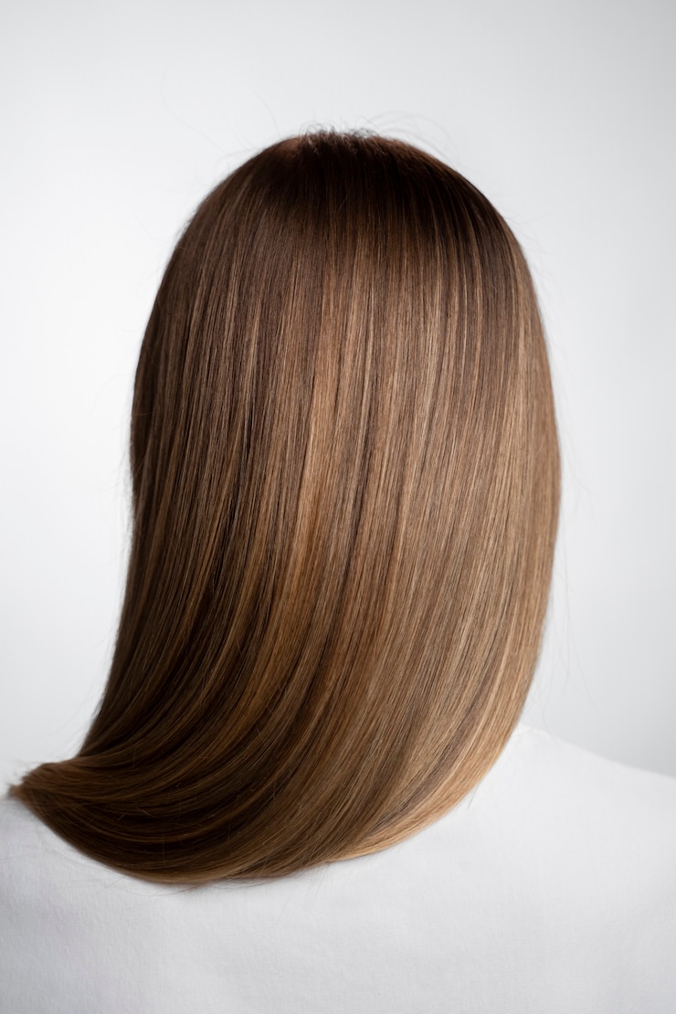 Foto gratuito hermoso cabello tratado con queratina