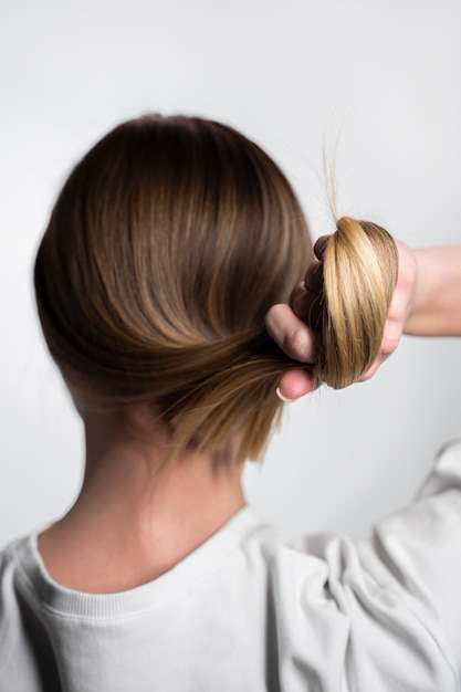 Hermoso cabello tratado con queratina