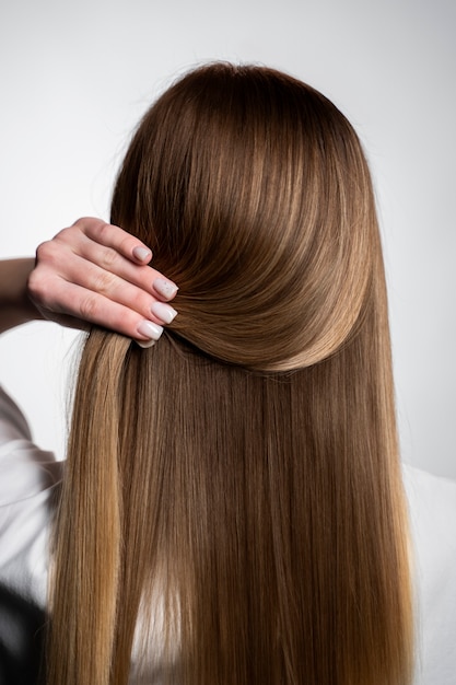 Hermoso cabello tratado con queratina