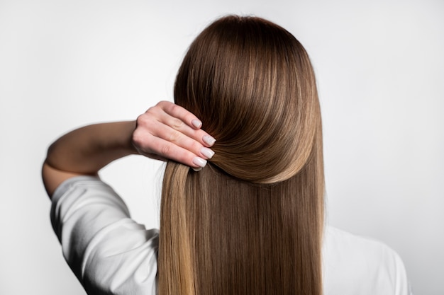 Hermoso cabello tratado con queratina