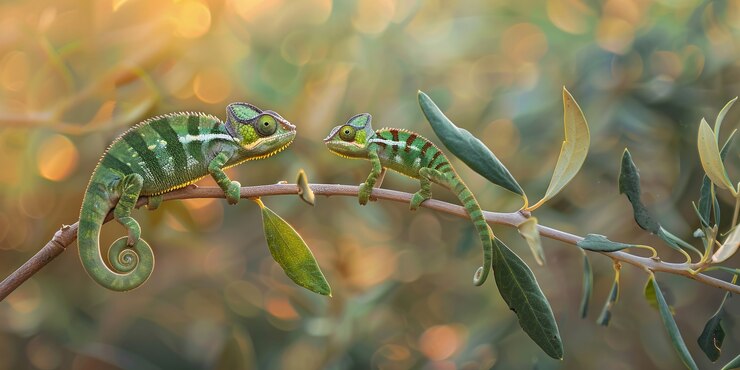 Foto gratuito el hermoso camaleón en la naturaleza