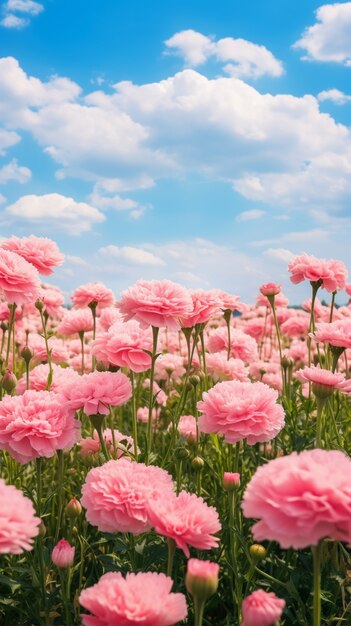 El hermoso campo de flores