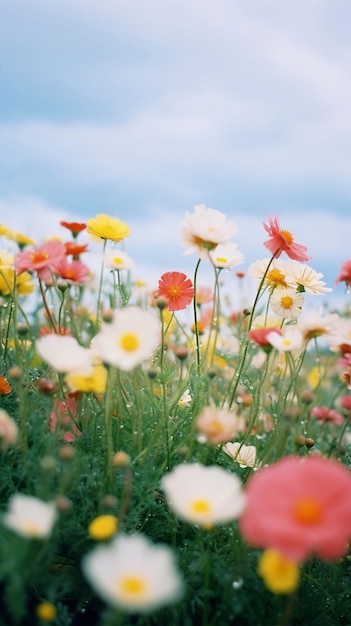 Foto gratuita el hermoso campo de flores