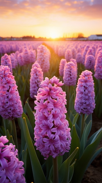 El hermoso campo de flores