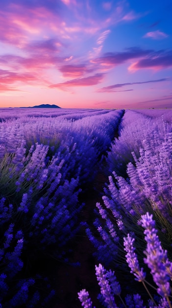 El hermoso campo de flores