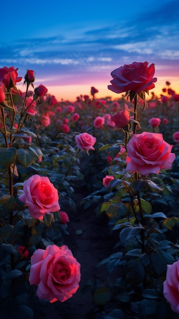 Foto gratuita el hermoso campo de flores