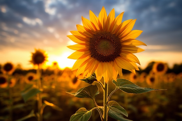 Hermoso campo de girasoles