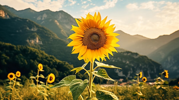 Foto gratuita hermoso campo de girasoles