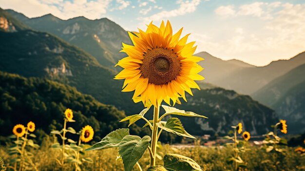 Hermoso campo de girasoles