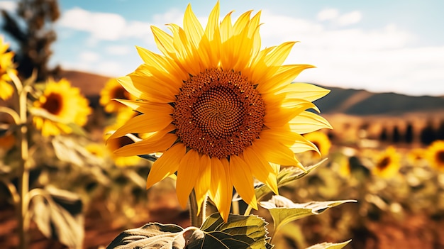 Foto gratuita hermoso campo de girasoles