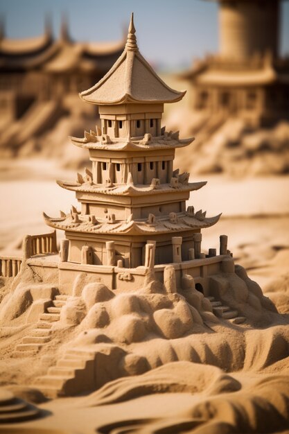 Hermoso castillo de arena en la playa