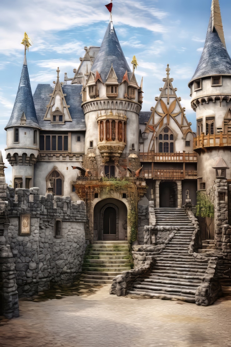 Foto gratuito hermoso castillo histórico