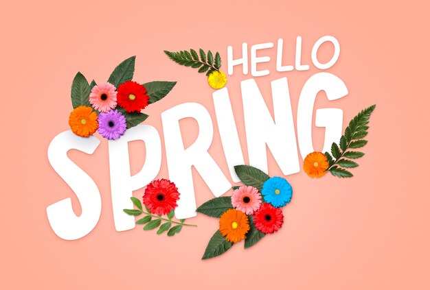 Hermoso collage hola primavera