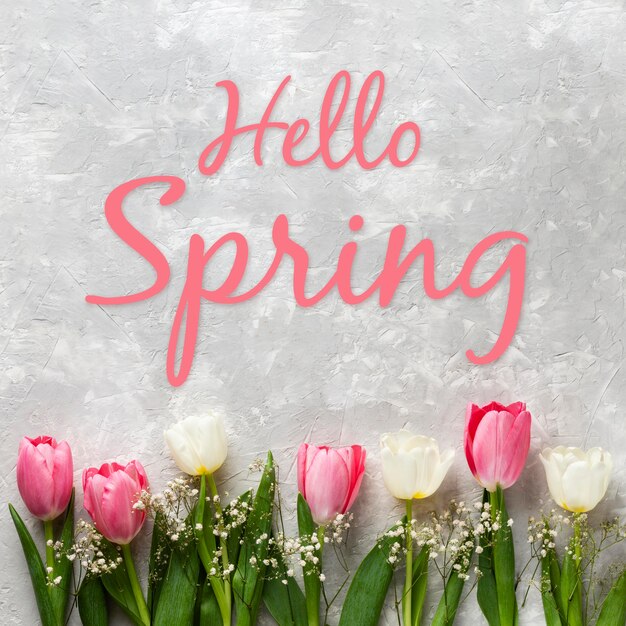 Hermoso collage hola primavera