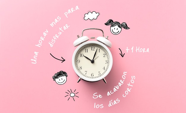 Hermoso concepto de cambio de horario de primavera