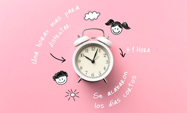 Hermoso concepto de cambio de horario de primavera