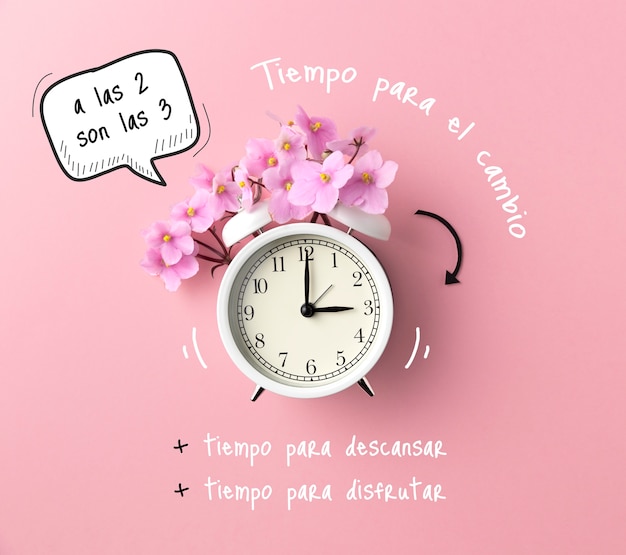 Hermoso concepto de cambio de horario de primavera