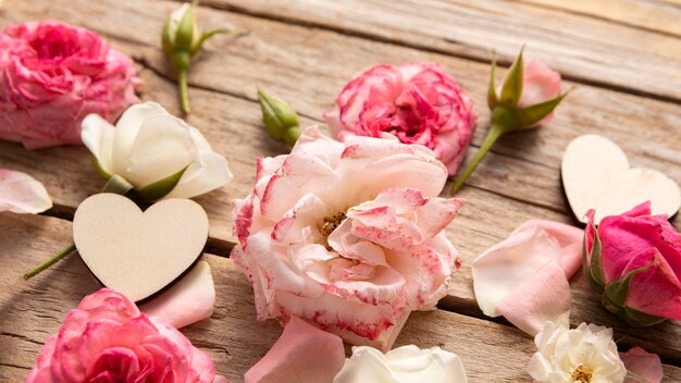Hermoso concepto floral del día de san valentín