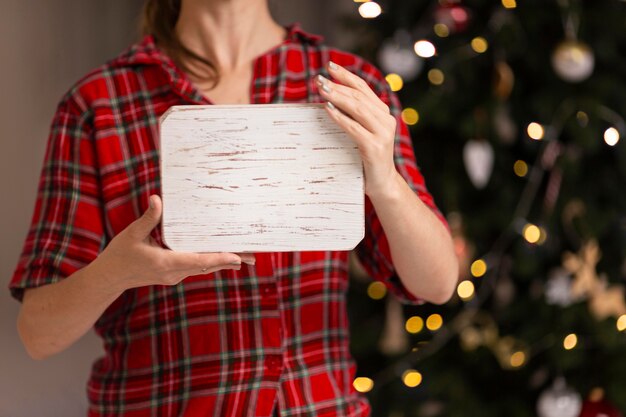 Hermoso concepto de navidad en casa con espacio de copia