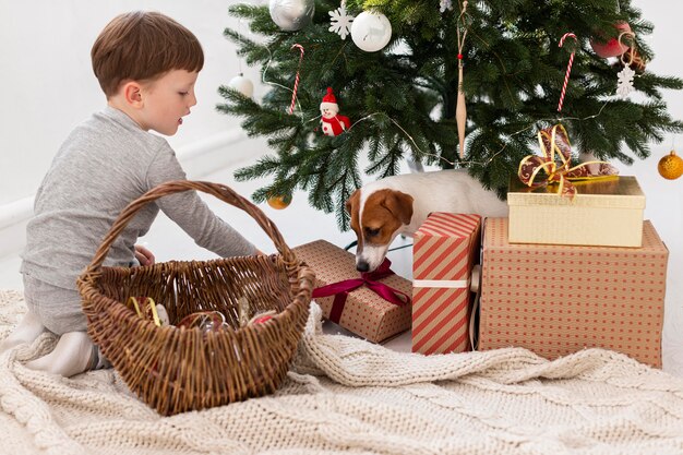 Hermoso concepto de tiempo de Navidad en casa