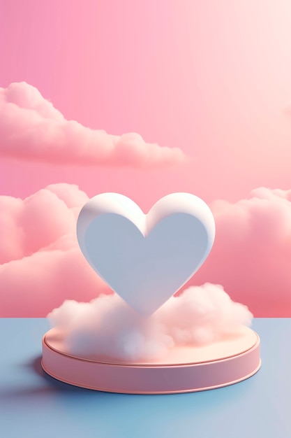 Foto gratuita hermoso corazón y nubes.