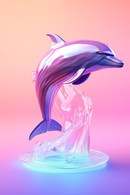 El hermoso delfín en 3D