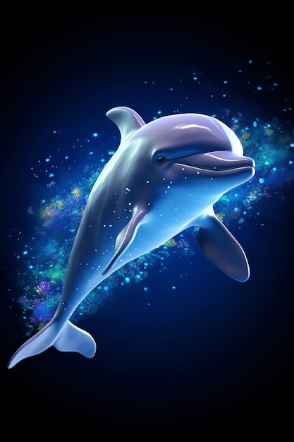 Foto gratuita el hermoso delfín en 3d