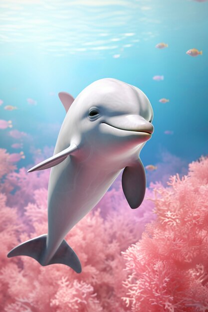 El hermoso delfín en 3D