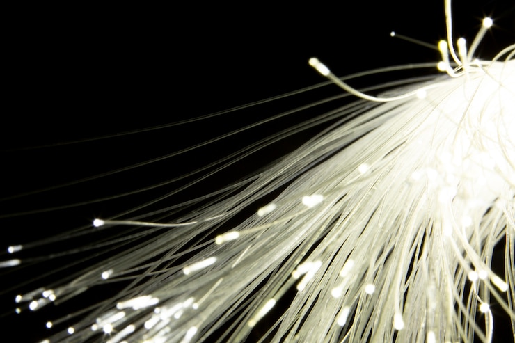 Foto gratuito hermoso detalle de la fibra óptica