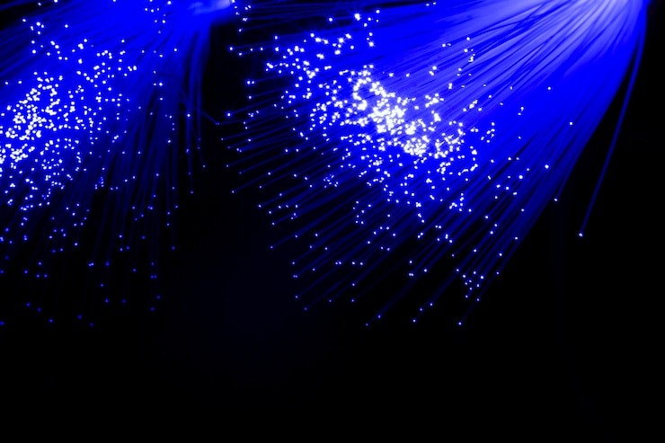 Foto gratuito hermoso detalle de la fibra óptica