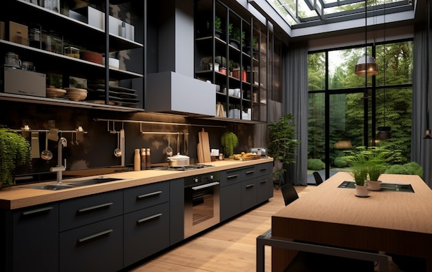 Hermoso diseño interior de la cocina