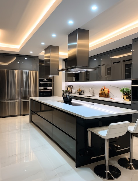 Hermoso diseño interior de la cocina