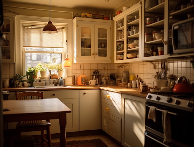 Hermoso diseño interior de la cocina