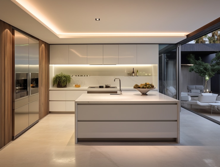 Foto gratuito hermoso diseño interior de la cocina