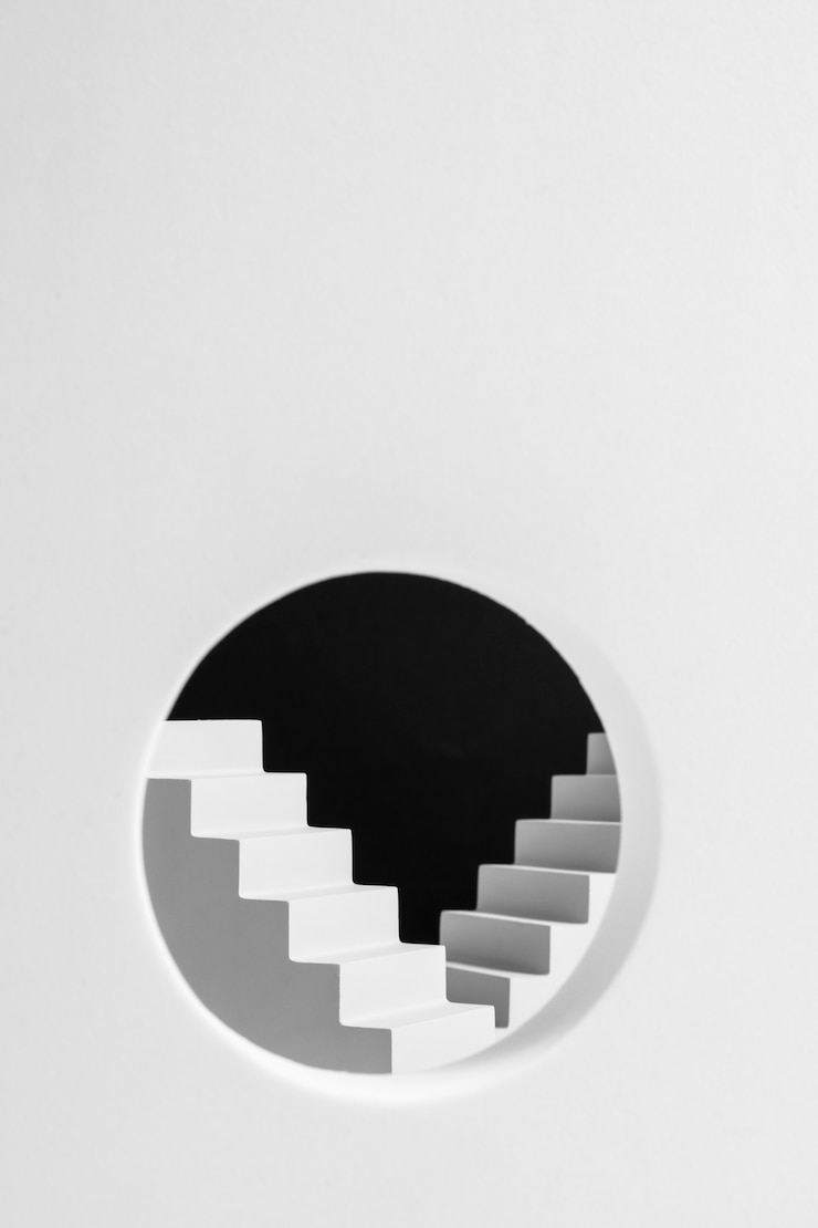 Foto gratuito hermoso diseño minimalista en blanco y negro