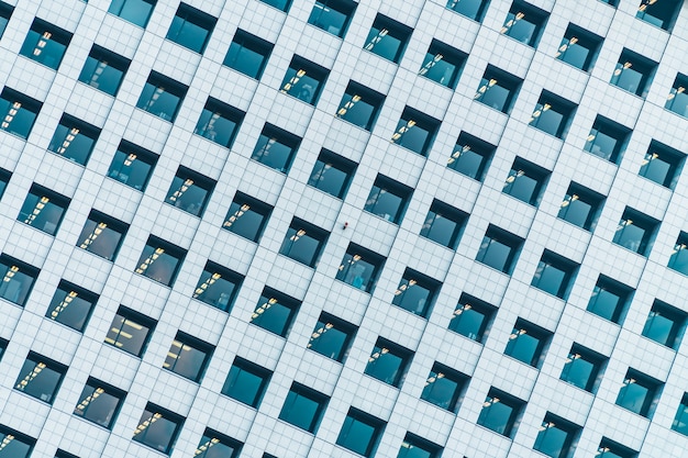 Hermoso edificio exterior con texturas de ventana de vidrio.