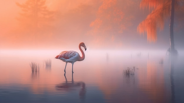 Foto gratuita hermoso flamenco en el lago