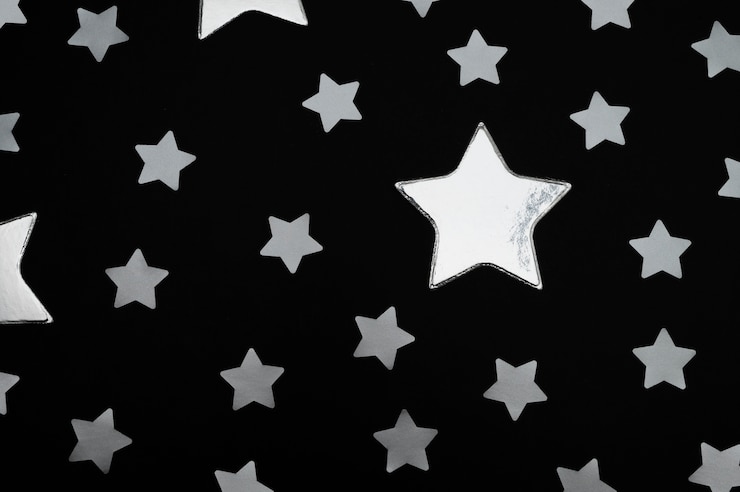 Foto gratuito hermoso fondo de estrellas plateadas