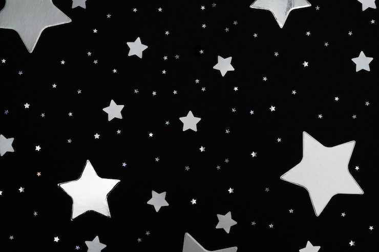 Foto gratuito hermoso fondo de estrellas plateadas