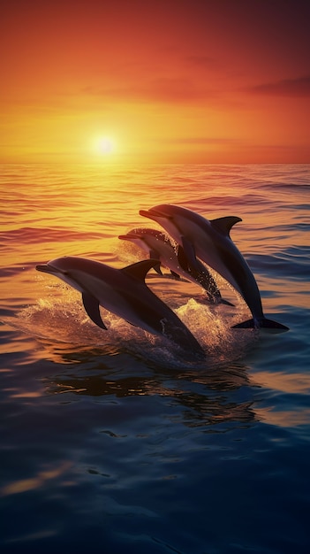 Hermoso fondo exótico de delfines