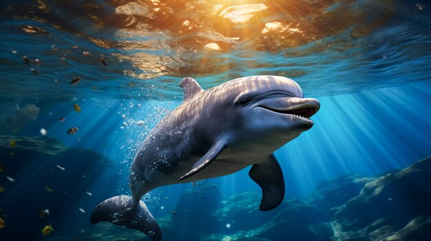 Hermoso fondo exótico de delfines