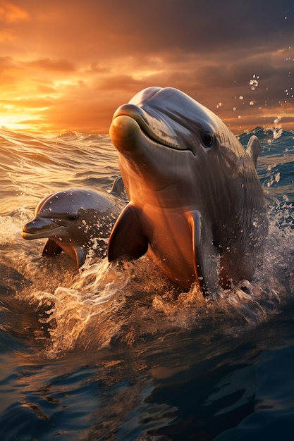 Foto gratuita hermoso fondo exótico de delfines