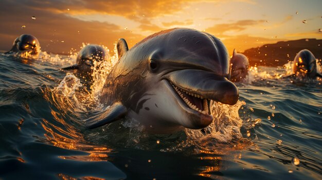 Hermoso fondo exótico de delfines