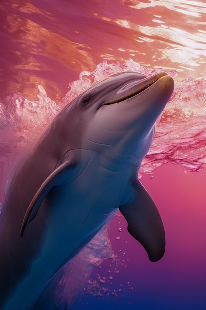 Foto gratuita hermoso fondo exótico de delfines