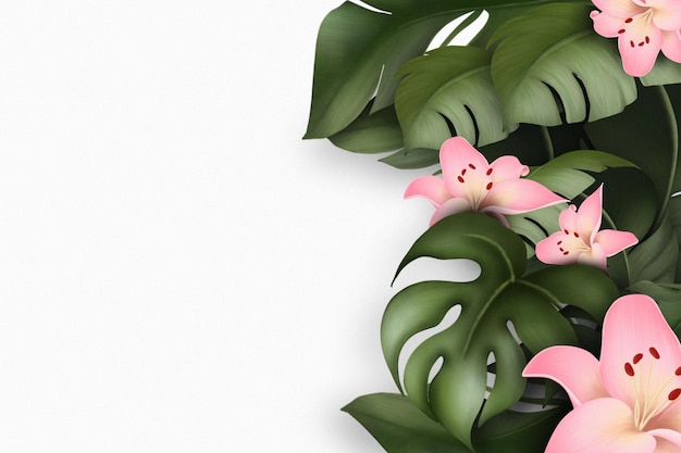 Foto gratuita hermoso fondo de plantas tropicales con copyspace