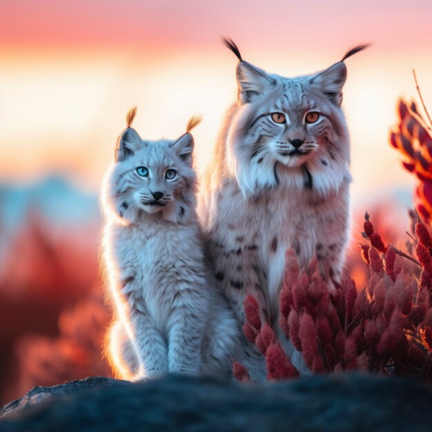 Hermoso gato montés en la naturaleza