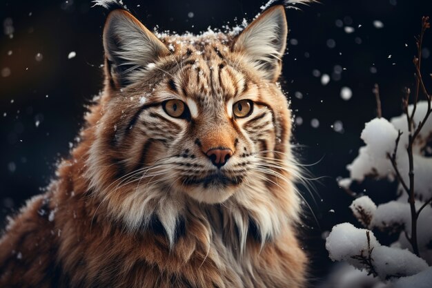 Hermoso gato montés en la naturaleza