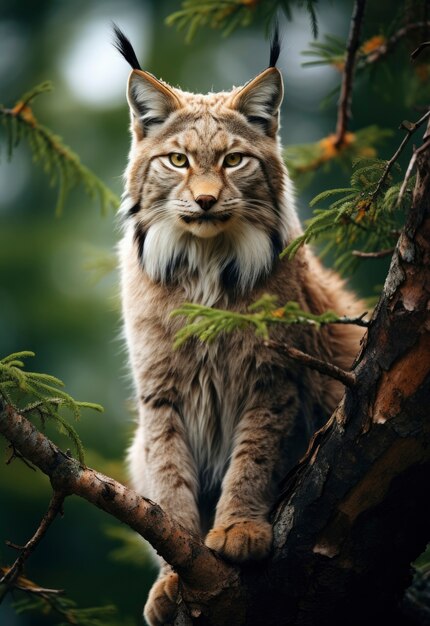 Hermoso gato montés en la naturaleza