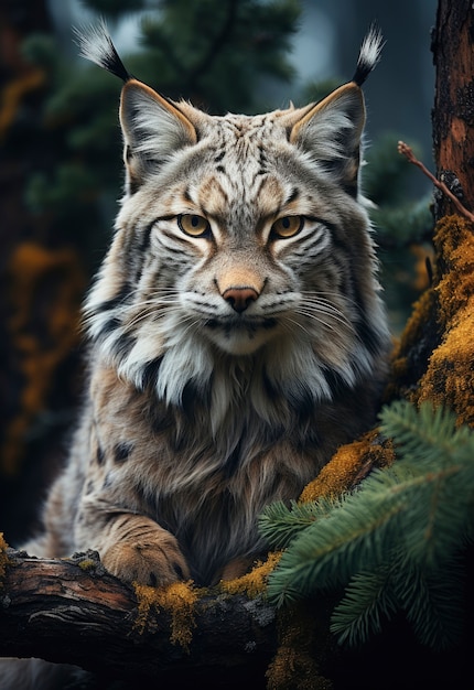 Hermoso gato montés en la naturaleza