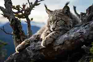 Foto gratuita hermoso gato montés en la naturaleza